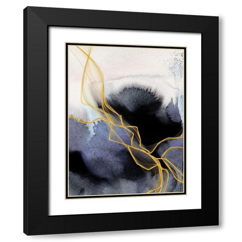 Coastal Watercolor Abstract II Black Modern Wood Framed Art Print with Double Matting by Orlov, Irena