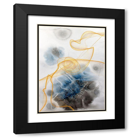 Coastal Watercolor Abstract III Black Modern Wood Framed Art Print with Double Matting by Orlov, Irena
