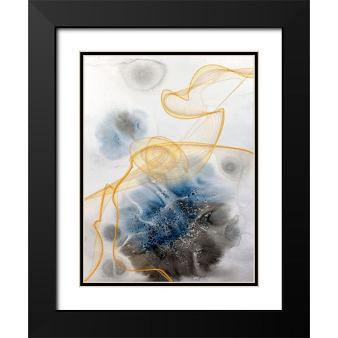 Coastal Watercolor Abstract III Black Modern Wood Framed Art Print with Double Matting by Orlov, Irena