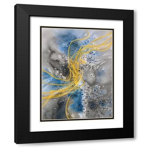 Coastal Watercolor Abstract VII Black Modern Wood Framed Art Print with Double Matting by Orlov, Irena