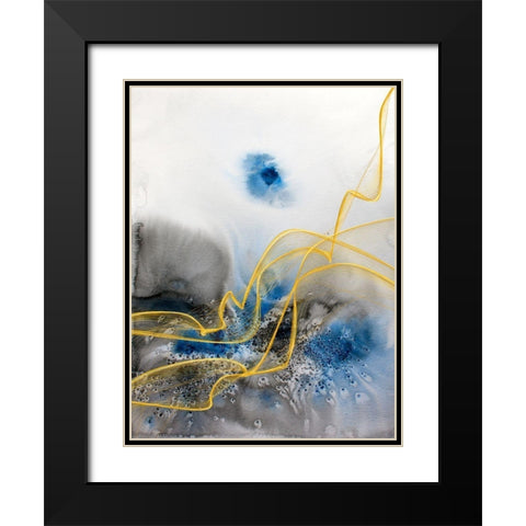 Coastal Watercolor Abstract VIII Black Modern Wood Framed Art Print with Double Matting by Orlov, Irena