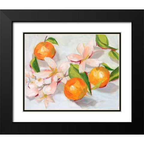 Tangerine Blossoms II Black Modern Wood Framed Art Print with Double Matting by Wang, Melissa