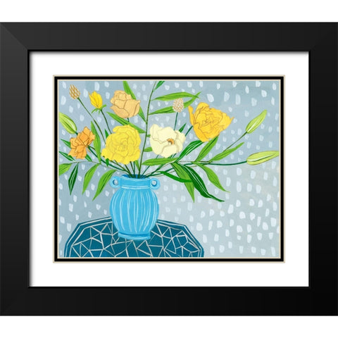 Flowers in Vase II Black Modern Wood Framed Art Print with Double Matting by Wang, Melissa