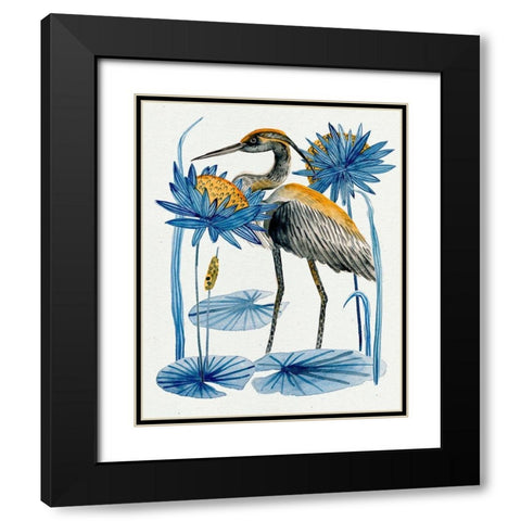 Heron Pond I Black Modern Wood Framed Art Print with Double Matting by Wang, Melissa