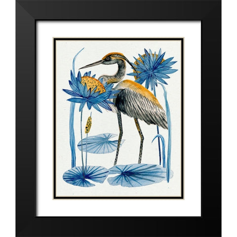 Heron Pond I Black Modern Wood Framed Art Print with Double Matting by Wang, Melissa