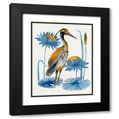 Heron Pond II Black Modern Wood Framed Art Print with Double Matting by Wang, Melissa