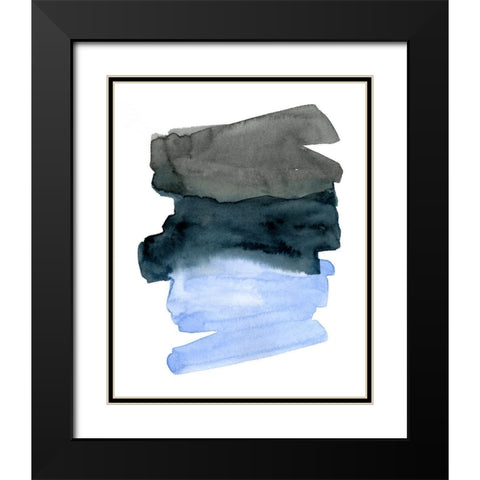Blue Passages I Black Modern Wood Framed Art Print with Double Matting by Caroline, Emma