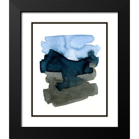 Blue Passages II Black Modern Wood Framed Art Print with Double Matting by Caroline, Emma
