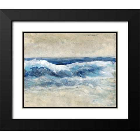 Breaking Shore Waves I Black Modern Wood Framed Art Print with Double Matting by OToole, Tim