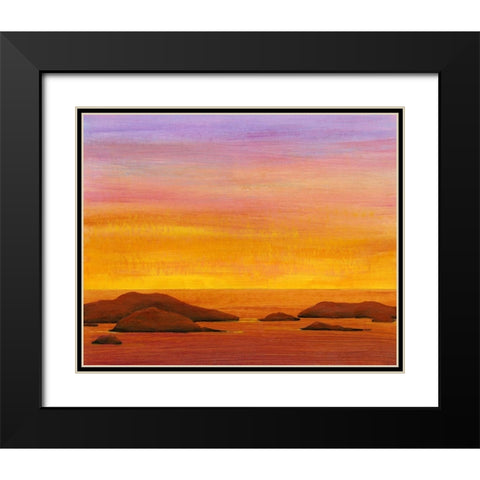 Ocean Glow I Black Modern Wood Framed Art Print with Double Matting by OToole, Tim