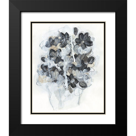 Monochrome Flora II Black Modern Wood Framed Art Print with Double Matting by Vess, June Erica
