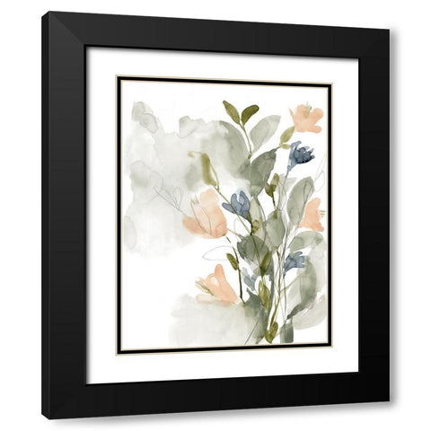 Flower Cluster II Black Modern Wood Framed Art Print with Double Matting by Goldberger, Jennifer