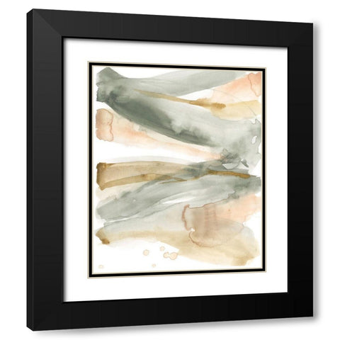 Concurrent Pastels II Black Modern Wood Framed Art Print with Double Matting by Goldberger, Jennifer