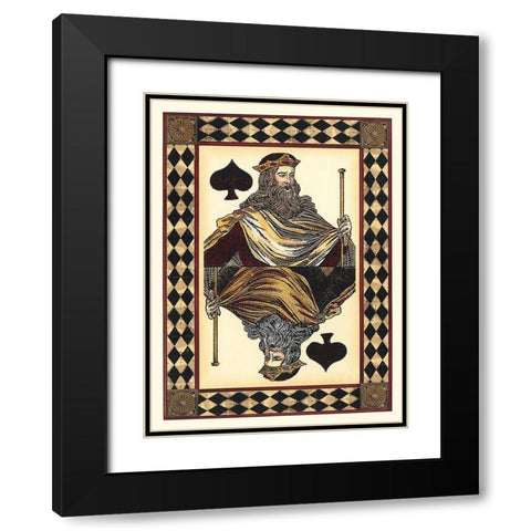 Harlequin Cards I Black Modern Wood Framed Art Print with Double Matting by Vision Studio