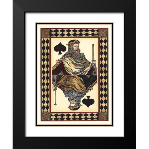 Harlequin Cards I Black Modern Wood Framed Art Print with Double Matting by Vision Studio