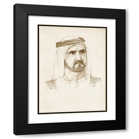Sheikh Mohammed bin Rashid Al Maktoum Black Modern Wood Framed Art Print with Double Matting by Harper, Ethan