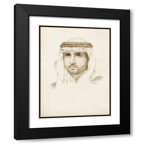 Sheikh Hamdan bin Mohammed bin Rashid Al Maktoum Black Modern Wood Framed Art Print with Double Matting by Harper, Ethan