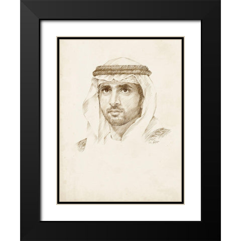 Sheikh Hamdan bin Mohammed bin Rashid Al Maktoum Black Modern Wood Framed Art Print with Double Matting by Harper, Ethan
