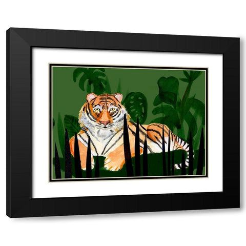 Tiger Tiger II Black Modern Wood Framed Art Print with Double Matting by Ludwig, Alicia