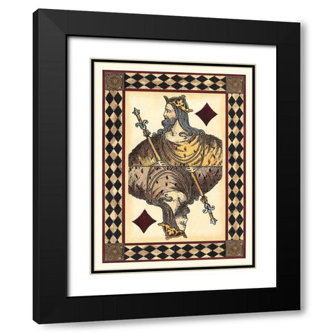 Harlequin Cards II Black Modern Wood Framed Art Print with Double Matting by Vision Studio