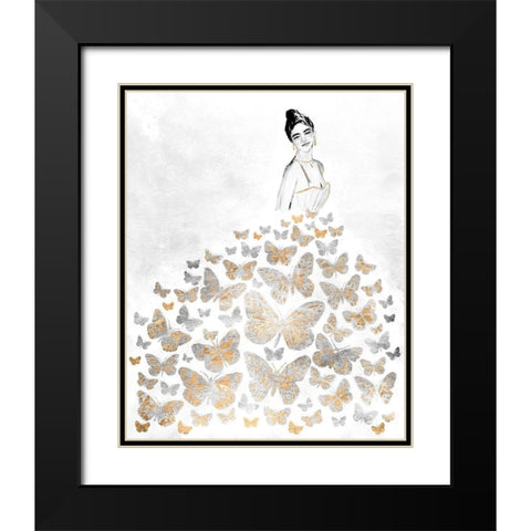 Fluttering Gown I Black Modern Wood Framed Art Print with Double Matting by Warren, Annie