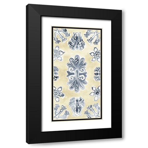 Parchment Motif I Black Modern Wood Framed Art Print with Double Matting by Vess, June Erica