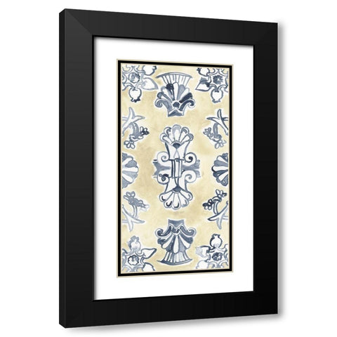 Parchment Motif II Black Modern Wood Framed Art Print with Double Matting by Vess, June Erica