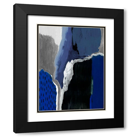 Cobalt Abstract II Black Modern Wood Framed Art Print with Double Matting by Studio W