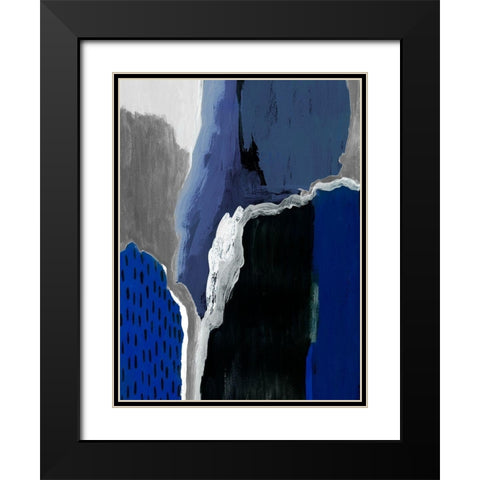 Cobalt Abstract II Black Modern Wood Framed Art Print with Double Matting by Studio W