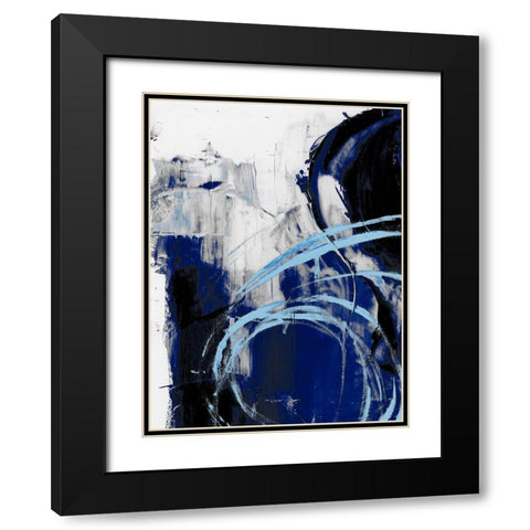 Indigo Interlude I Black Modern Wood Framed Art Print with Double Matting by Harper, Ethan
