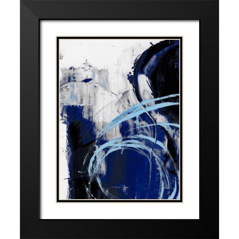 Indigo Interlude I Black Modern Wood Framed Art Print with Double Matting by Harper, Ethan