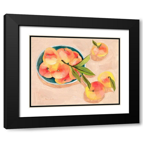 Saturn Peaches I Black Modern Wood Framed Art Print with Double Matting by Wang, Melissa