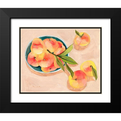 Saturn Peaches I Black Modern Wood Framed Art Print with Double Matting by Wang, Melissa