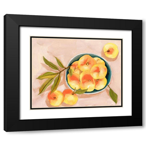 Saturn Peaches II Black Modern Wood Framed Art Print with Double Matting by Wang, Melissa