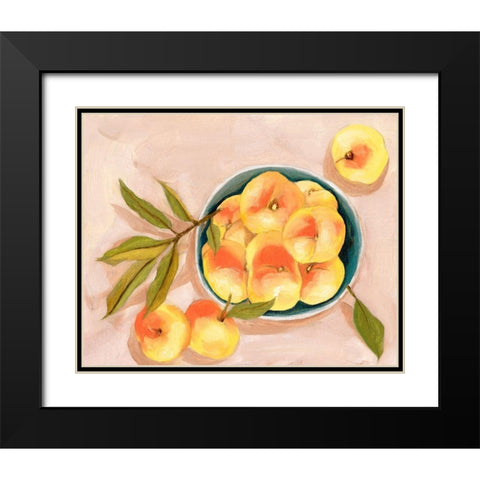 Saturn Peaches II Black Modern Wood Framed Art Print with Double Matting by Wang, Melissa