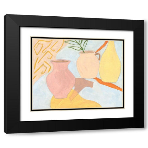 Puzzles I Black Modern Wood Framed Art Print with Double Matting by Wang, Melissa