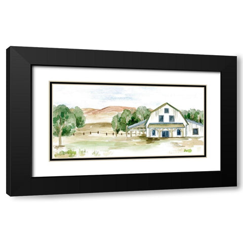 Farmhouse Landscape II Black Modern Wood Framed Art Print with Double Matting by Wang, Melissa