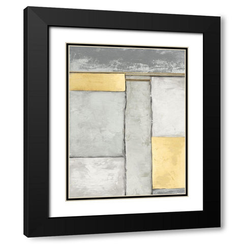 Linear Grey II Black Modern Wood Framed Art Print with Double Matting by Goldberger, Jennifer
