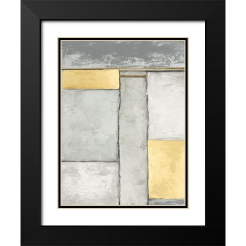 Linear Grey II Black Modern Wood Framed Art Print with Double Matting by Goldberger, Jennifer