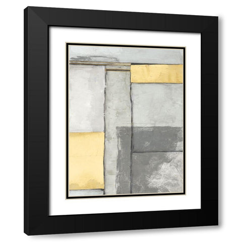 Linear Grey IV Black Modern Wood Framed Art Print with Double Matting by Goldberger, Jennifer