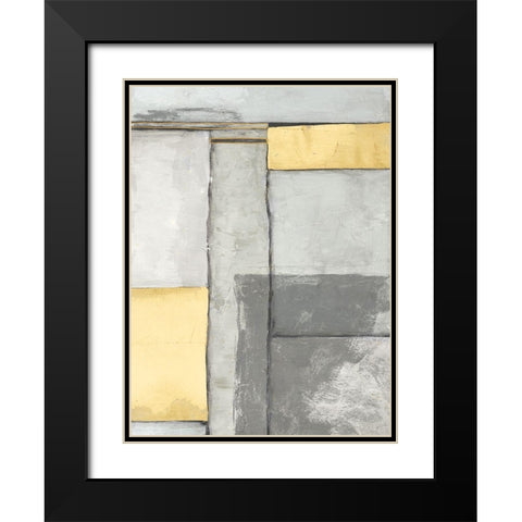 Linear Grey IV Black Modern Wood Framed Art Print with Double Matting by Goldberger, Jennifer