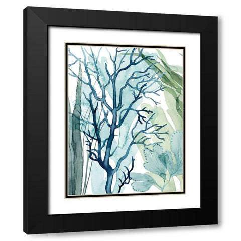 Sea Leaves I Black Modern Wood Framed Art Print with Double Matting by Popp, Grace