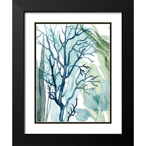 Sea Leaves I Black Modern Wood Framed Art Print with Double Matting by Popp, Grace