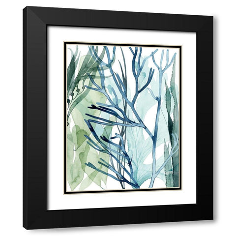 Sea Leaves II Black Modern Wood Framed Art Print with Double Matting by Popp, Grace