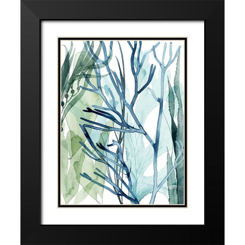 Sea Leaves II Black Modern Wood Framed Art Print with Double Matting by Popp, Grace