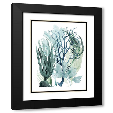 Sea Leaves IV Black Modern Wood Framed Art Print with Double Matting by Popp, Grace