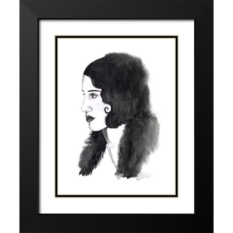Gatsby Girl II Black Modern Wood Framed Art Print with Double Matting by Popp, Grace