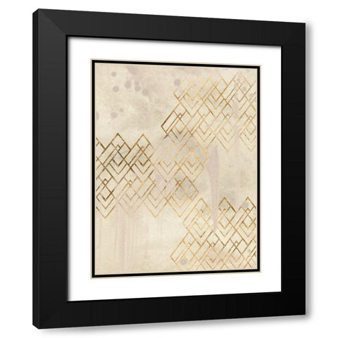 Deco Pattern in Cream I Black Modern Wood Framed Art Print with Double Matting by Vess, June Erica