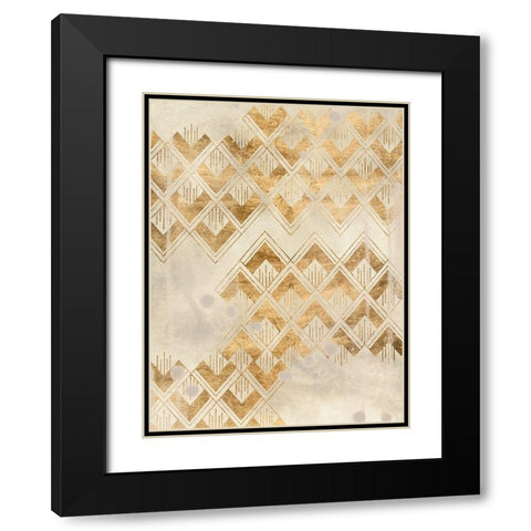 Deco Pattern in Cream II Black Modern Wood Framed Art Print with Double Matting by Vess, June Erica