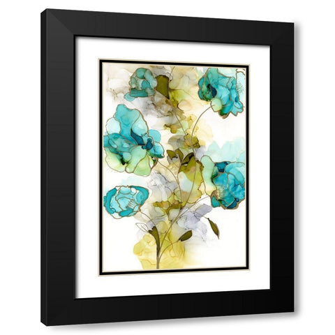 Flower Facets II Black Modern Wood Framed Art Print with Double Matting by Goldberger, Jennifer